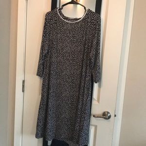 Susan Graver Navy dot liquid knit dress 1x
